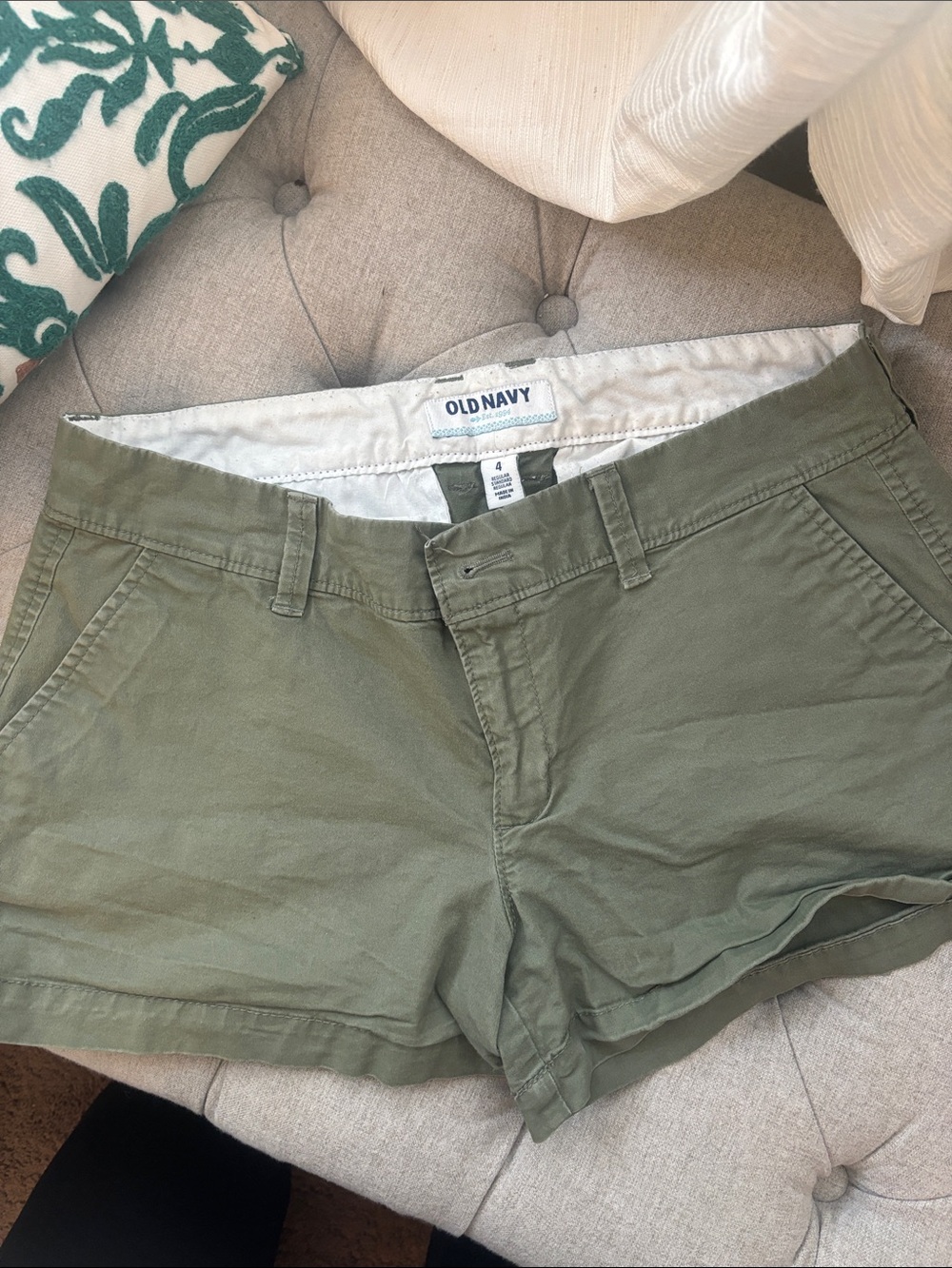 Old Navy Olive Utility Cotton Shorts